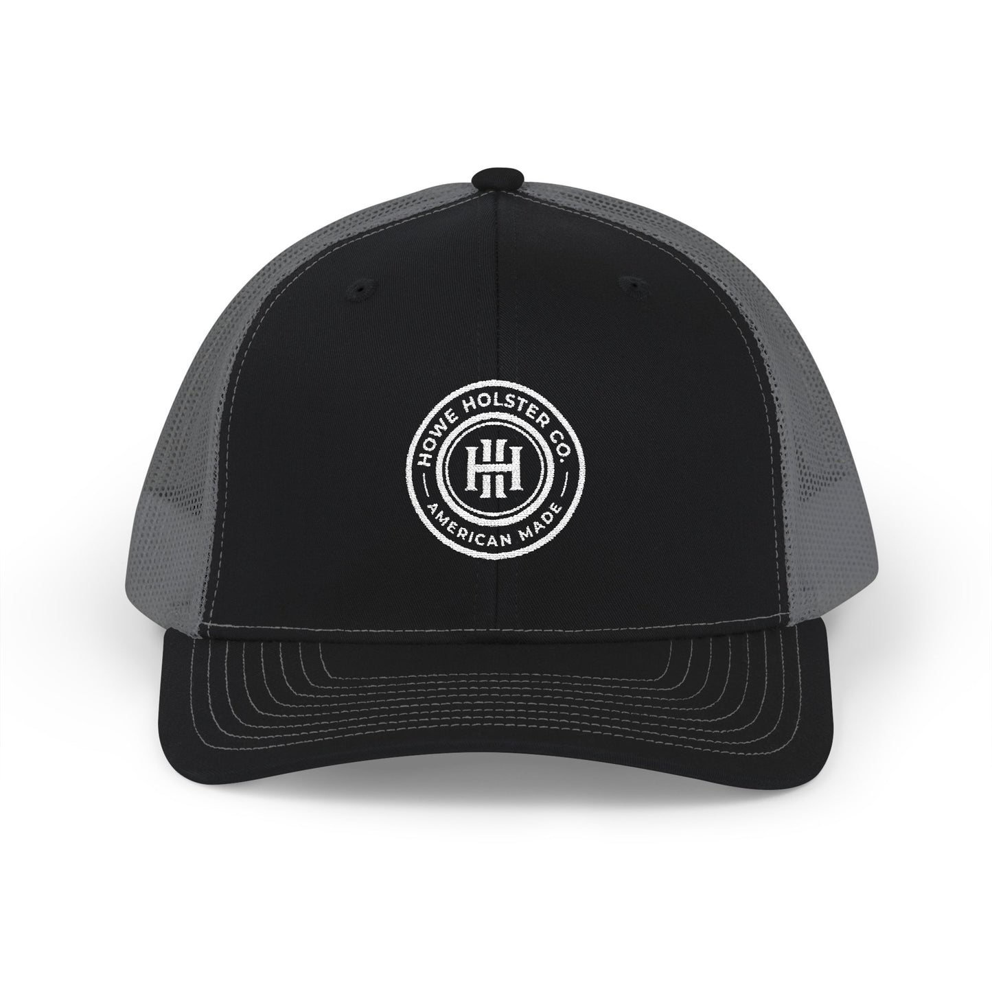 Round Logo Snapback Trucker Cap | Embroidered Patch, Mesh Back