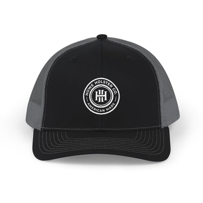 Round Logo Snapback Trucker Cap | Embroidered Patch, Mesh Back