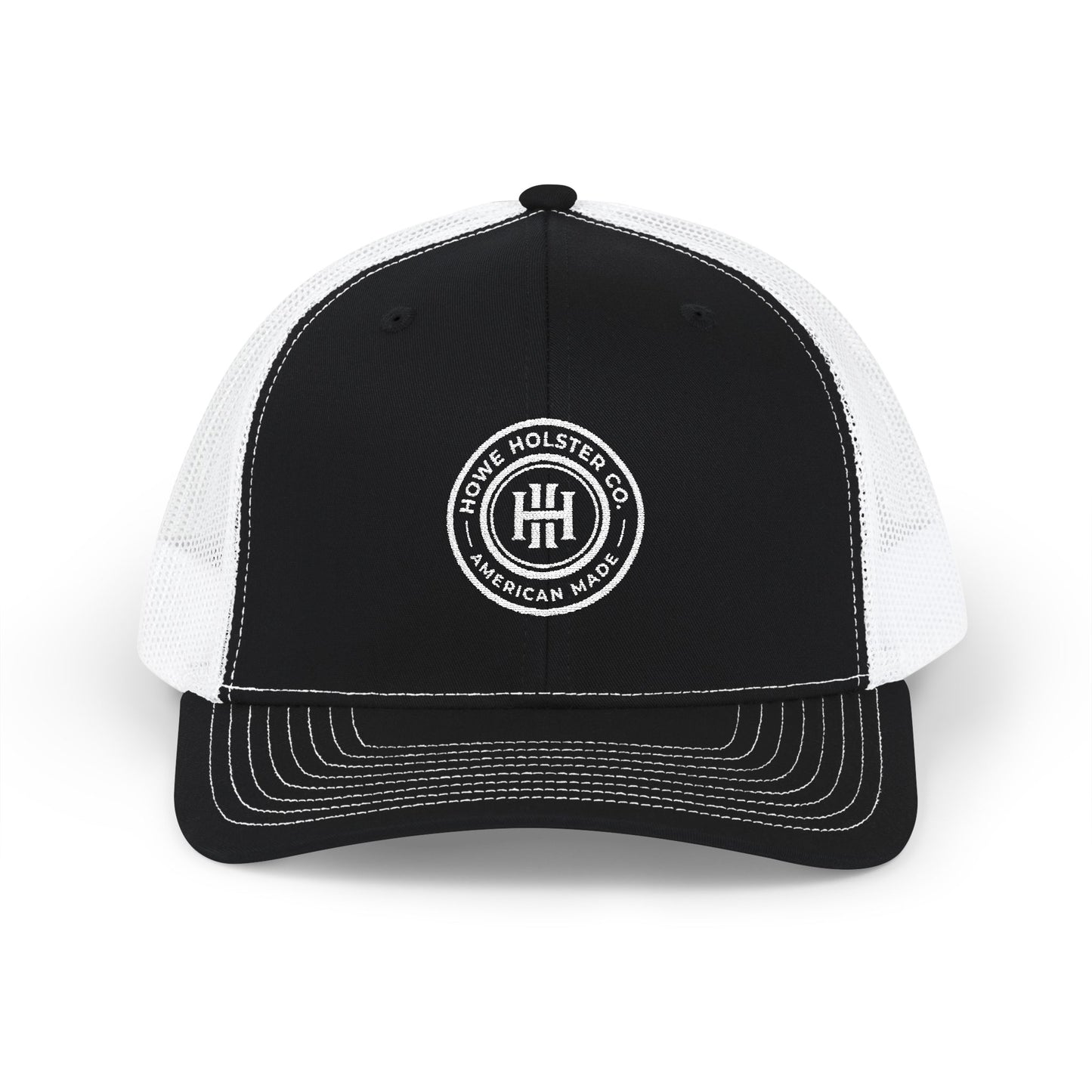 Round Logo Snapback Trucker Cap | Embroidered Patch, Mesh Back