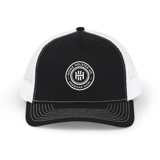 Round Logo Snapback Trucker Cap | Embroidered Patch, Mesh Back